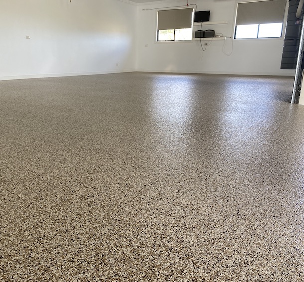 garage floor epoxy chestnut finish