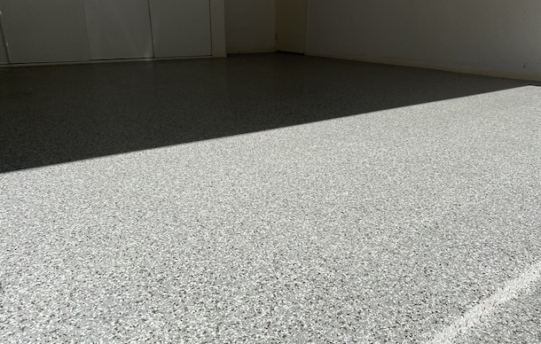 garage floor epoxy platinum finish